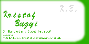 kristof bugyi business card