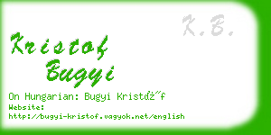 kristof bugyi business card